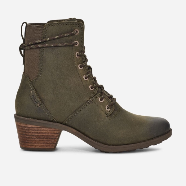 Hungary Teva Anaya Lace Up Waterproof - Női Csizma Sötét Olivazöld - 382-UFMNJ